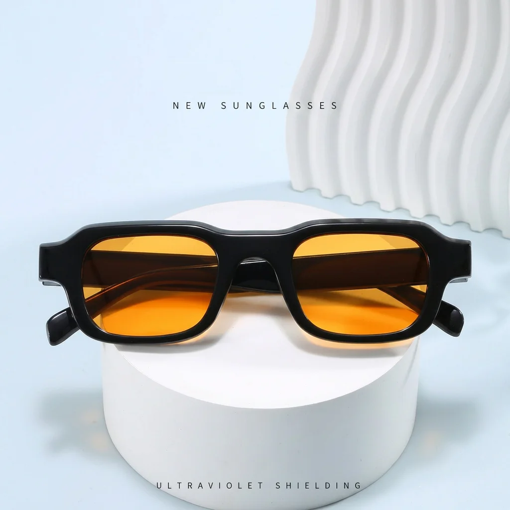 Uv Glasses Lightweight Square Frame Sunglasses Retro Sunglasses Uv380 Women'S Sunglasses For Stage Performance Daily Sun Travel