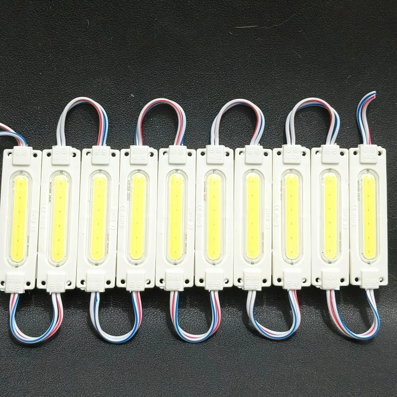 20 unids/lote 12V COB módulo LED impermeable 2W 6leds impermeable Ip65 retroiluminación LED tienda para letrero canal letra