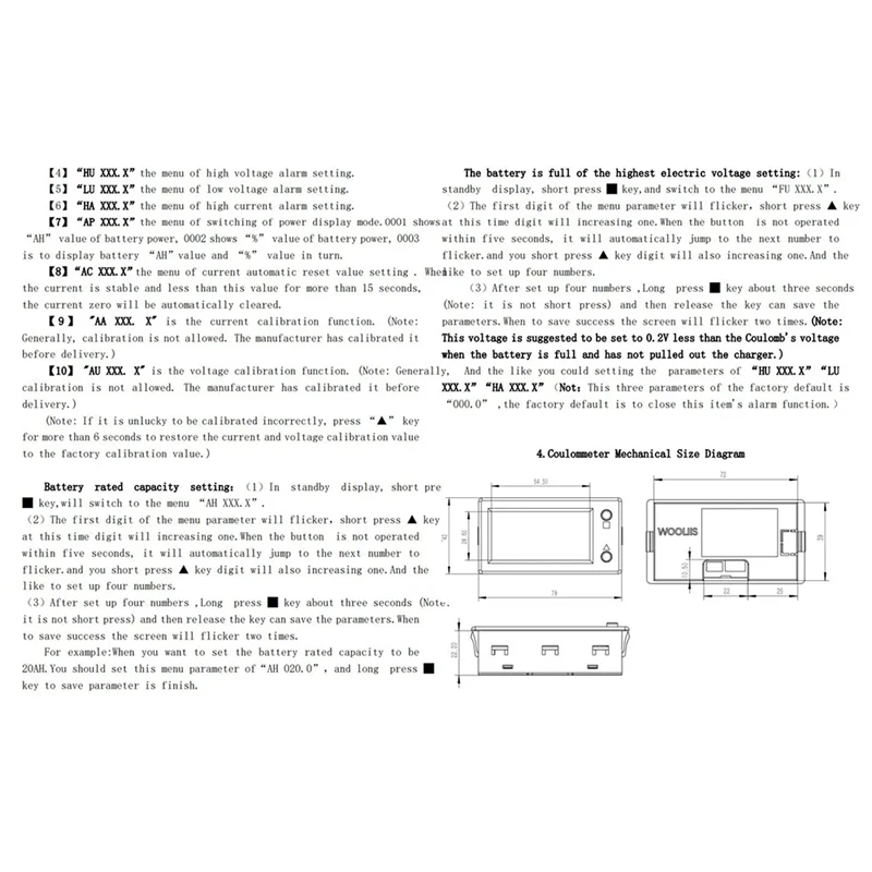 Hall Coulomb Meter Voltage Current Power Electric Energy Battery Capacity 12V 24V 36V 48V Bluetooth APP Display Durable (E)