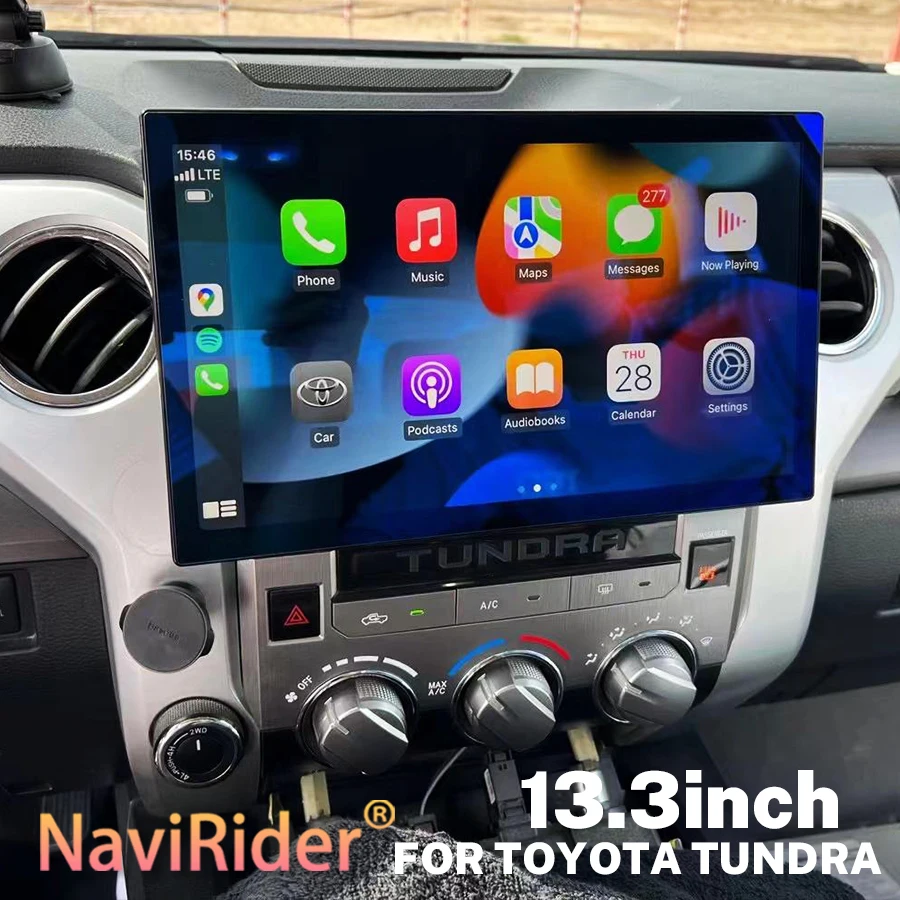 

13,3-дюймовый экран для TOYOTA Tundra 2014-2021, стерео GPS-навигация, Bluetooth, беспроводной Carplay, Android, автомобильный мультимедийный видеоплеер