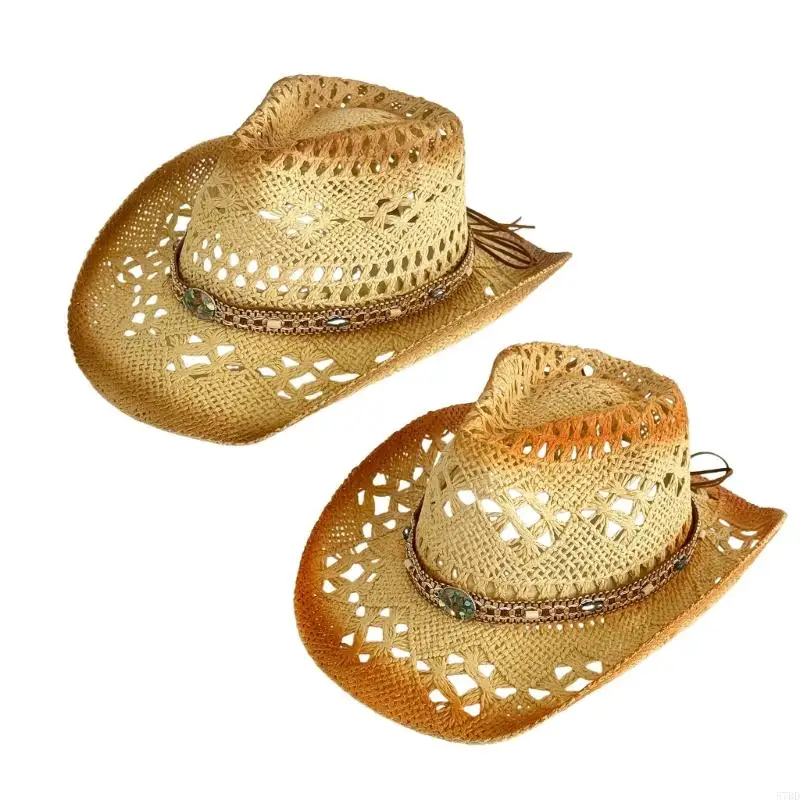 

Girls Straw Hat Handwoven Elegant Panama Hat Gift for Vacations Straw Hat 57BD