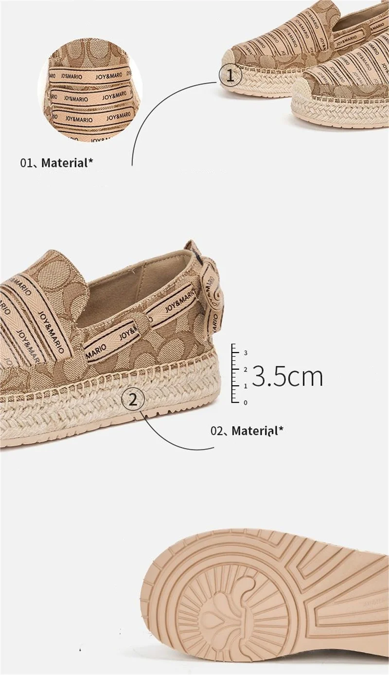 J&M 2024 Women Loafers Fisherman Shoes Summer Spring Cloth Shoes Fashion Platform Espadrilles Slip-On Casual Shoes Black Sneaker