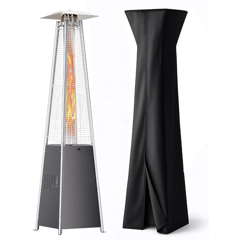 

Обогреватель для патио для большой площади, 48,000 БТЕ, уличный пропановый обогреватель с быстрым нагревом, с колесами и защищенной от атмосферных воздействий крышкой, тройной