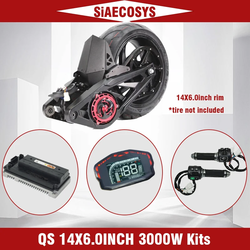 QSMOTOR QS138 70H Mid Drive Motor Kit with VOTOL Controller for 14 Inch Rim Electric Motorcycle Upgrade