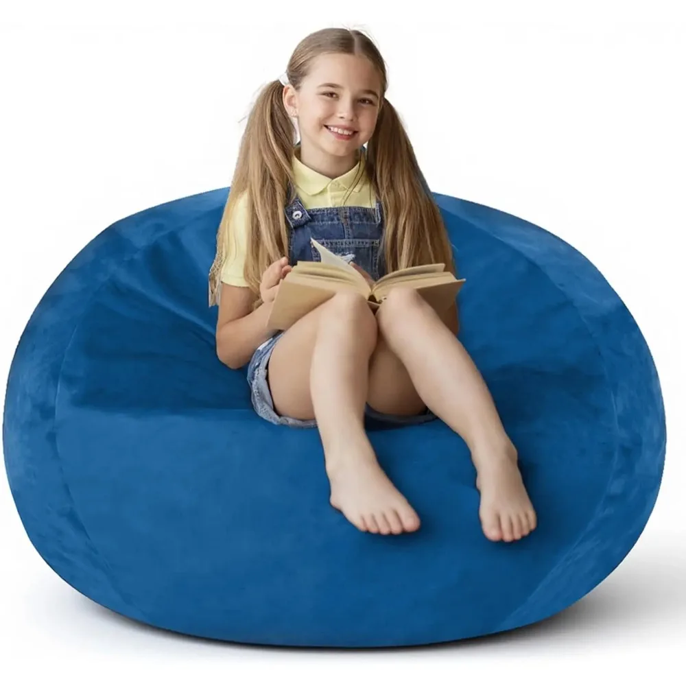 

2FT Bean Bag Chair with Ultra Soft Velvet Cover Bean Bag Sofa with Memory Foam Bean Bag Chairs with Large Size Lazy Sofa for