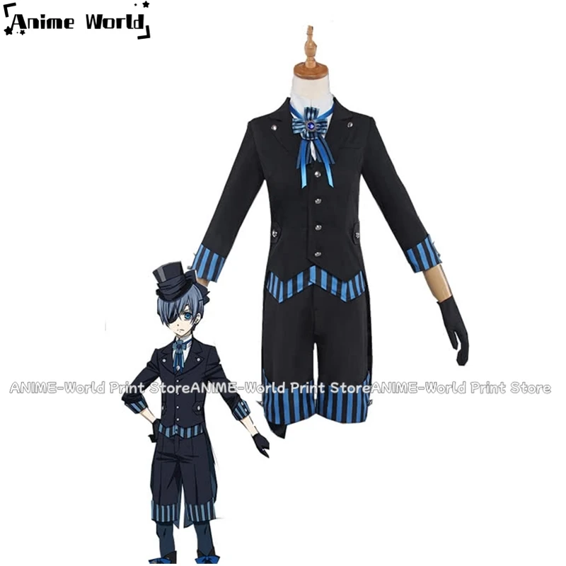 

《Custom Size》Anime Black Butler Ciel Phantomhiv Cruise Liner Cosplay Suit Halloween Costumes