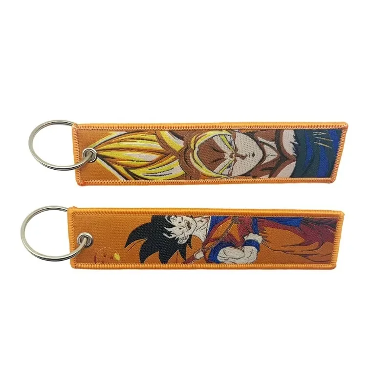 Anime Cartoon Dragon Ball Keychain Goku Vegeta Majin Buu Hanging Rope Access Certificate Sayajins Pendant Weaving Accessories