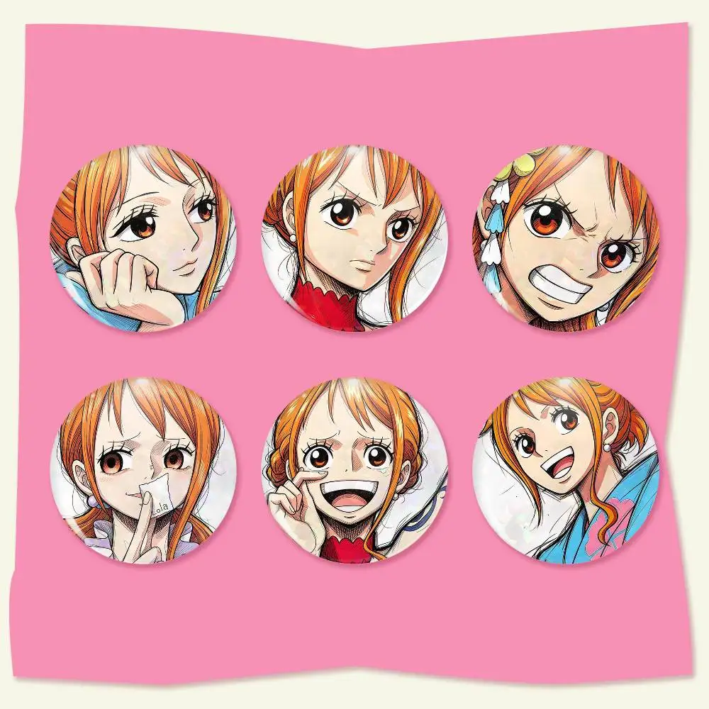 N-ami Badge on Backpack Accessories Manga Icons Pins Round Cartoon Brooches for Clothes Bag Decor Gifts