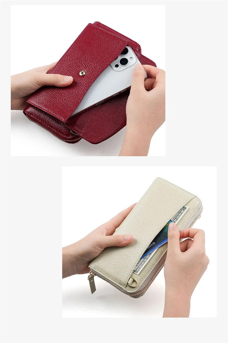 Multifunktionale Echtleder-Geldbörse 2026 Neue Kartenhalter-Damenbörse Modische Damen-Abendclutch aus Rindsleder – Detail 16