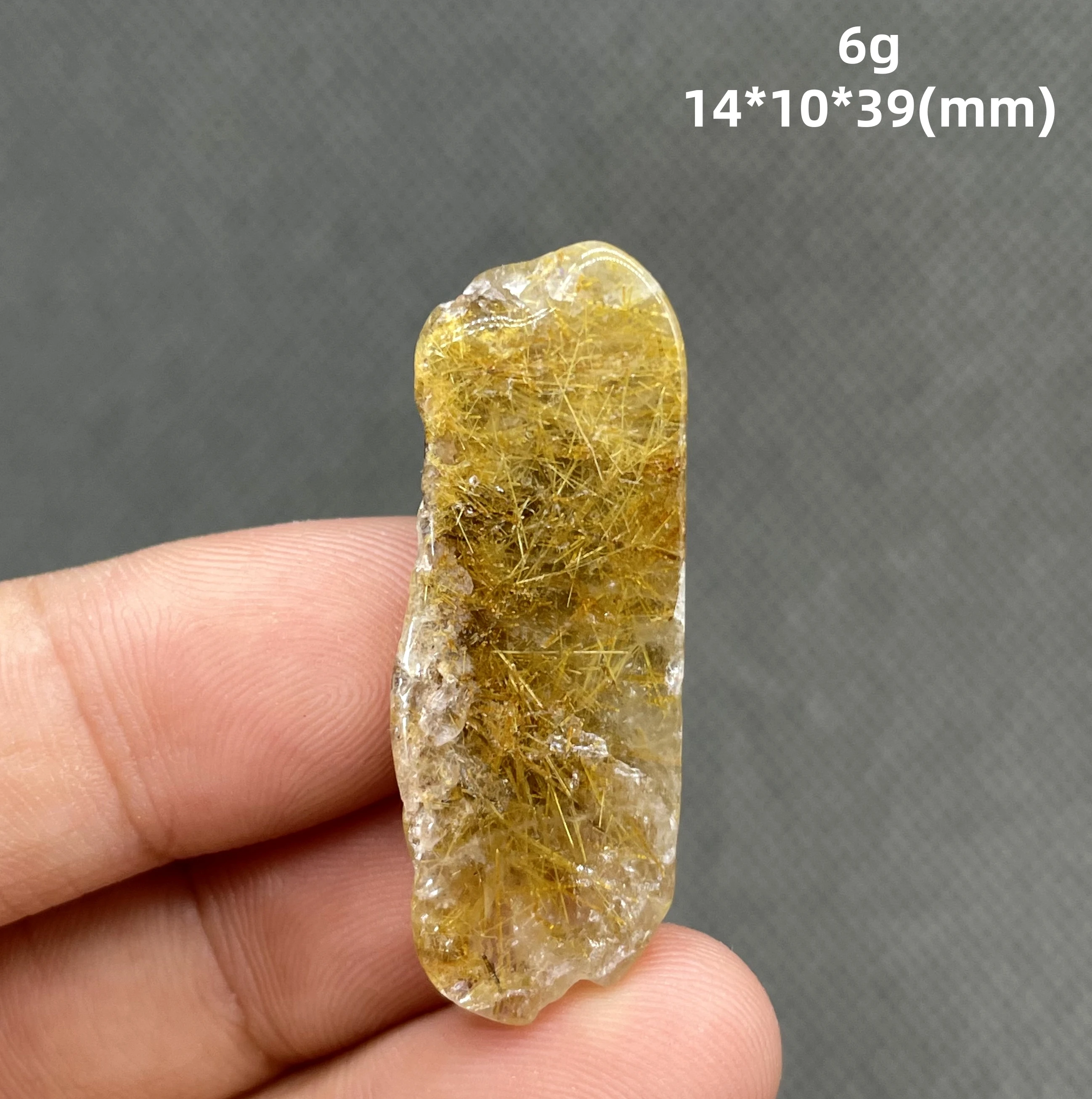 BEST! 6g Natural Brazil Gold Rutilated Quartz Hair Crystal Mineral Specimen Ore Crystal Rock stones and crystals quartz