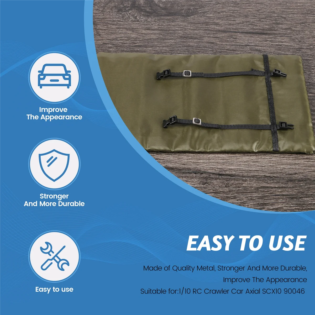 Decoración del saco de dormir de simulación de coche RC para 1/10 coche trepador de control remoto Axial SCX10 90046 TRX4 D90 YK4102 YK4103,2