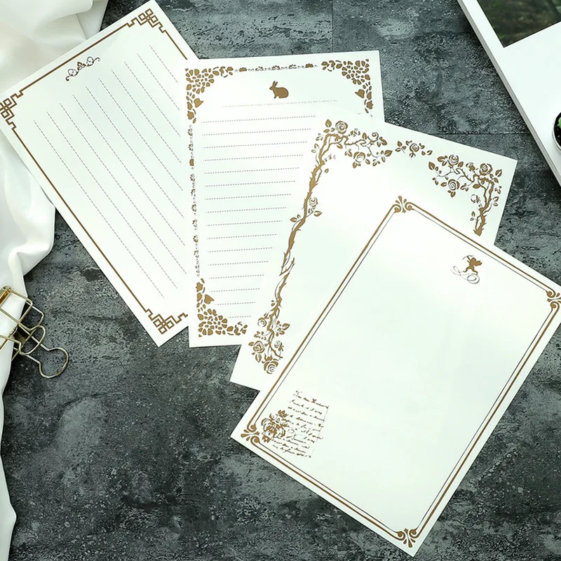 8 Pages Vintage Retro Design Writing Paper Student Stationery Paper Pad Notepaper Love Letter Papers