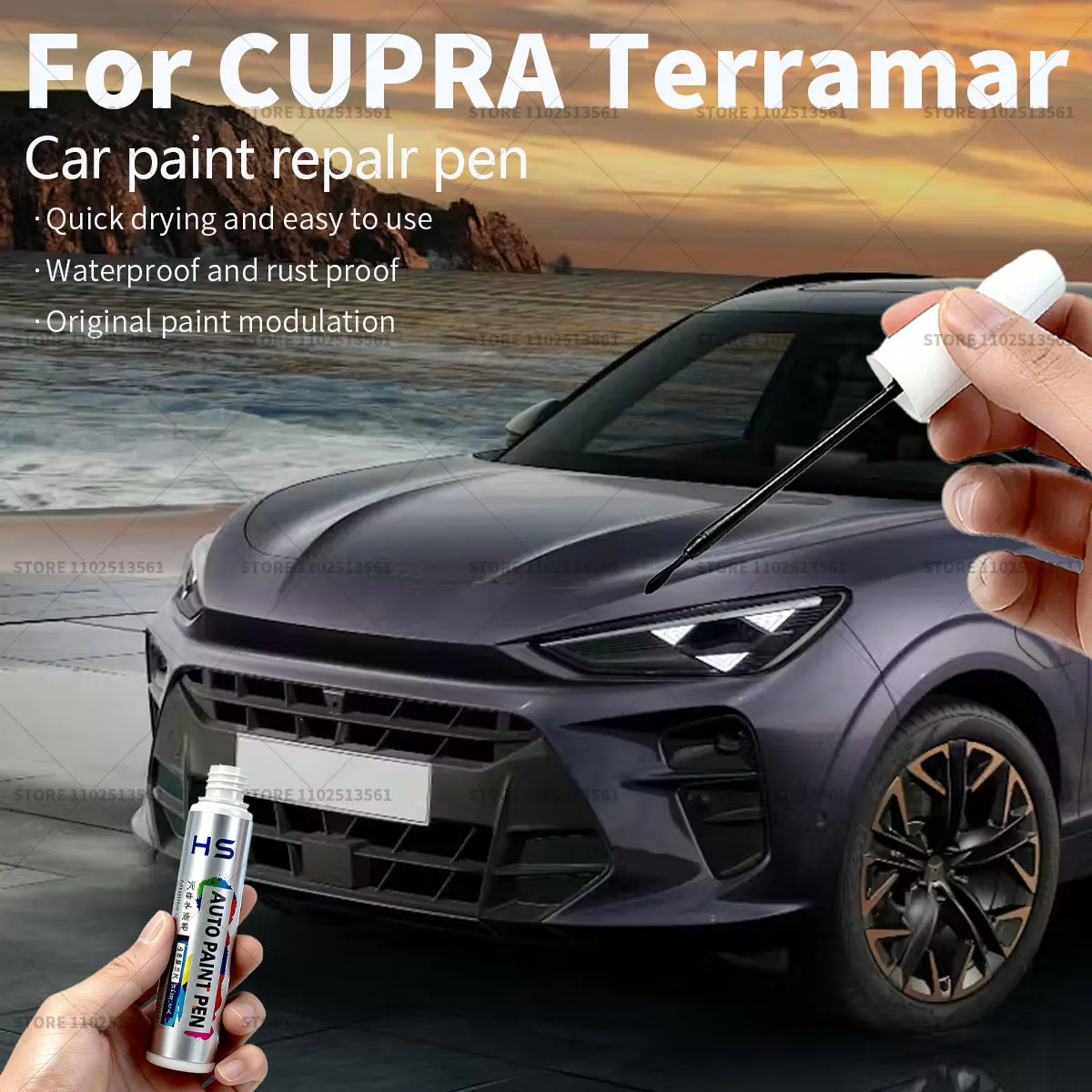 

Ручка-корректор для ремонта царапин, средство для удаления царапин, аксессуары для автомобиля DIY, для CUPRA Terramar, цвета: синий, черный, ледниковый белый, серый, красный