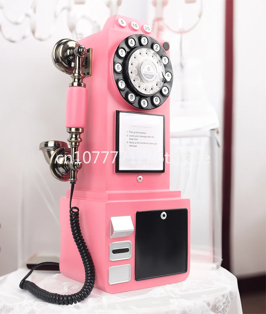 

Cross-Border Vintage Shopping Mall Decoration Large Mailbox Cute Recording Telephone Large Shopping Mall