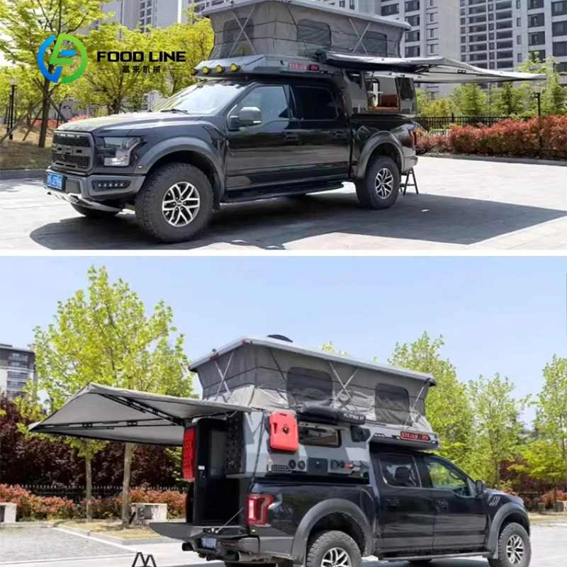 Customized Lightweight Pickup Camper Quick Install Standard Pick Up Truck Camper for Caravan Pop Up Camper for Pickup Truck