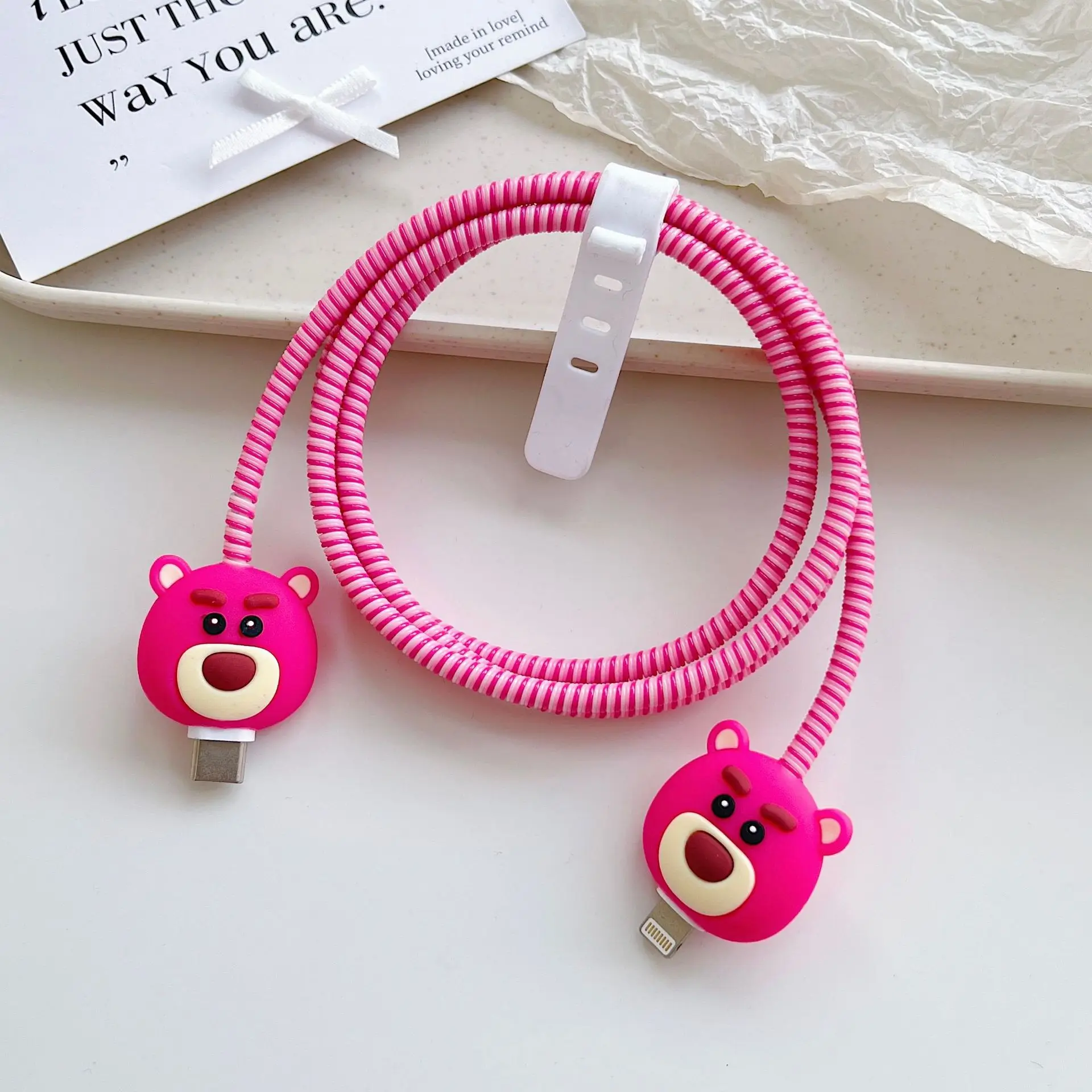 Cartoon Cable Protector For Iphone 15 14 13 12 Wrap Cable Winder For iPhone Samsung Data Cable Data Line Winder Protective
