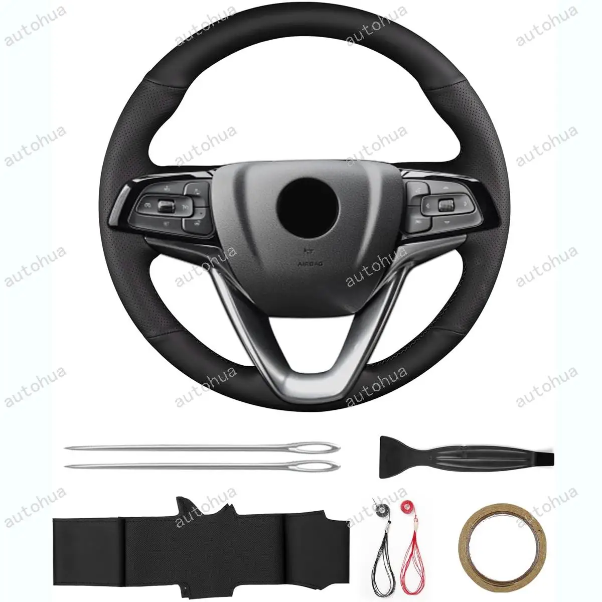 

Hand-Stitch Steering Wheel Cover for Buick 2022 Enclave with Paddle Shifters Non-Slip Breathable Microfiber Leather DIY