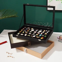 1pc Transparent Dustproof Pin Display Box For Medal Jewelry Collection Display Frame Badge storage Case