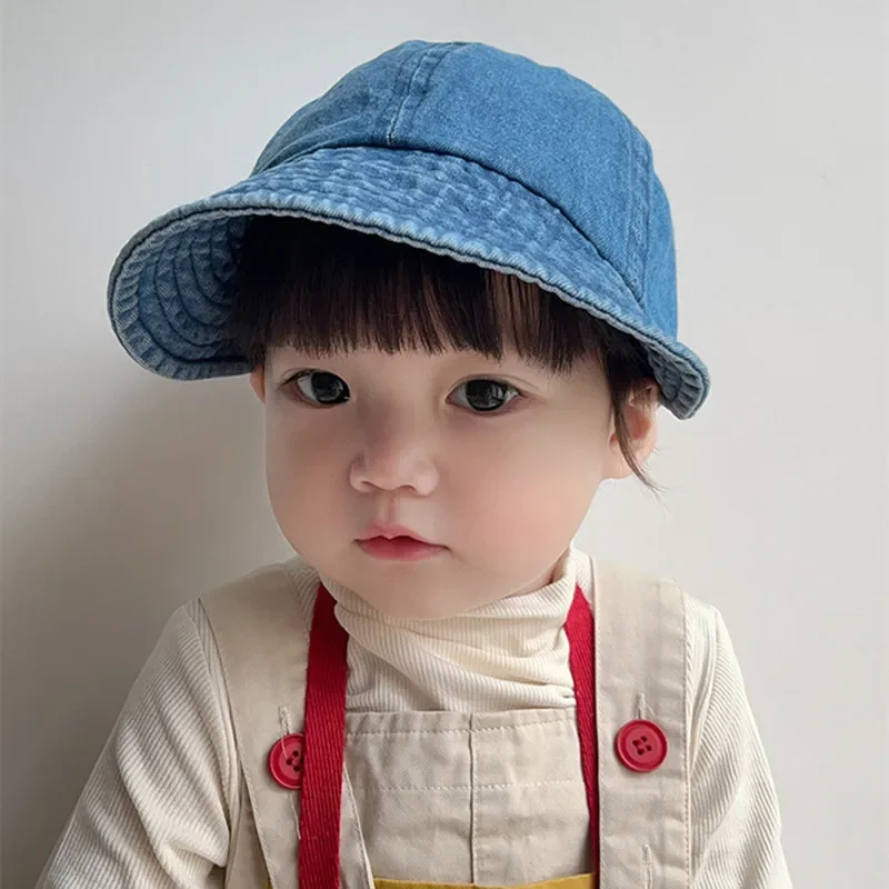 1-4 Year Baby Baseball Cap Vintage Denim Solid Color Peak Cap for Toddler Boy Girl Spring Autumn Soft Kids Beanie Baby Clothes