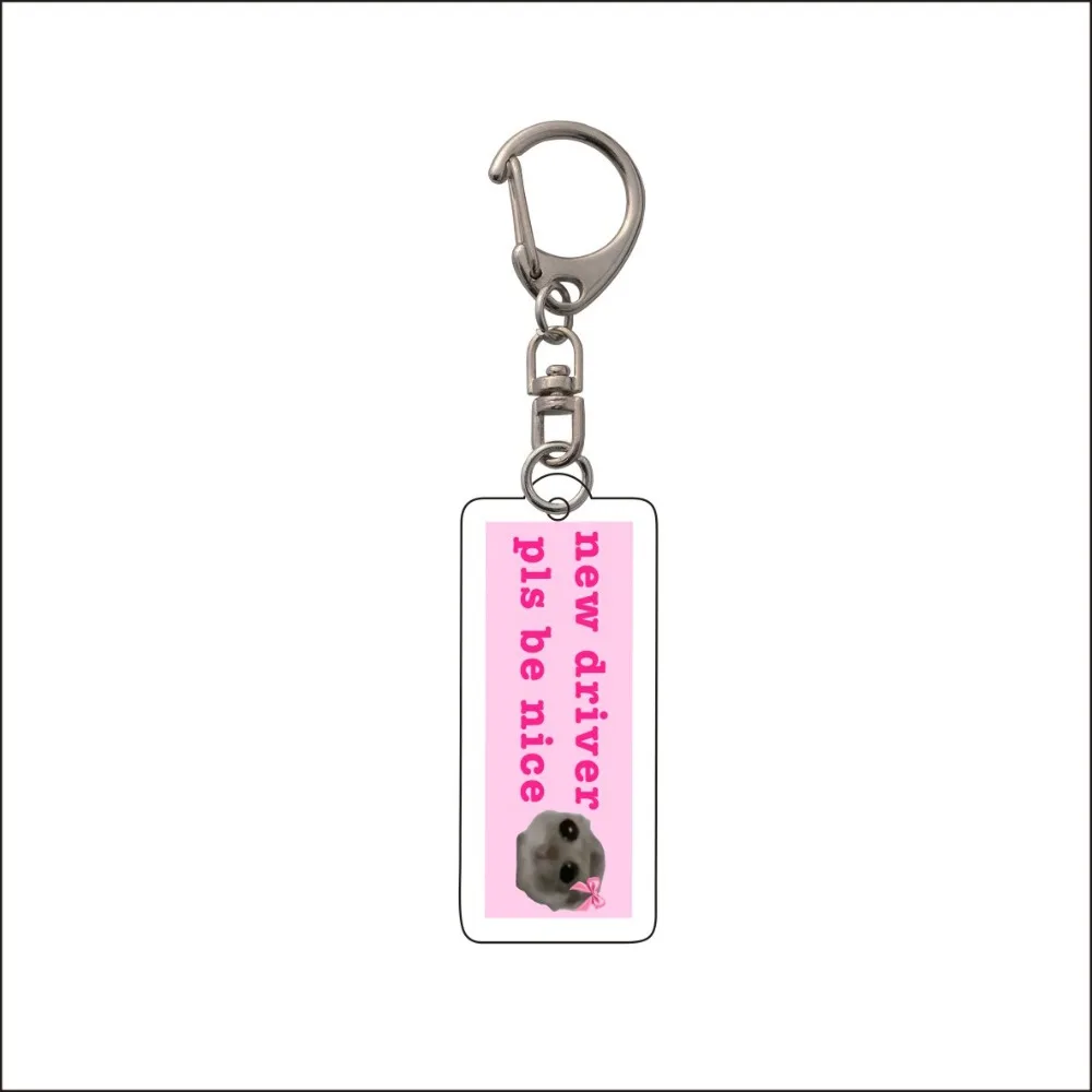 Fun Meme Im Just A Girl Sad Hamster Key Chain Keychains Ring for Accessories Bag Funny Pendant Keyring Jewelry Fans Gifts