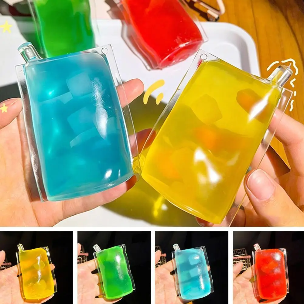 Jelly Pouch Stress Ball Juice Pouch Fidget Toy Fruit Juice Squishy Anti Stress Toy For Children антистре игрушки