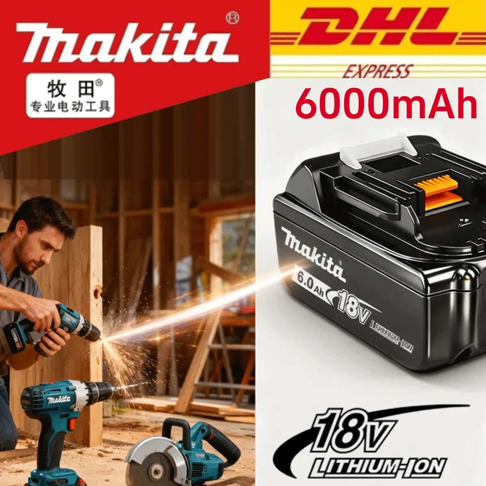 

Makita 18V Battery 6Ah BL1850B Lithium ion Genuine Makita 18V Battery BL1850 BL1860 BL1860B BL1840B