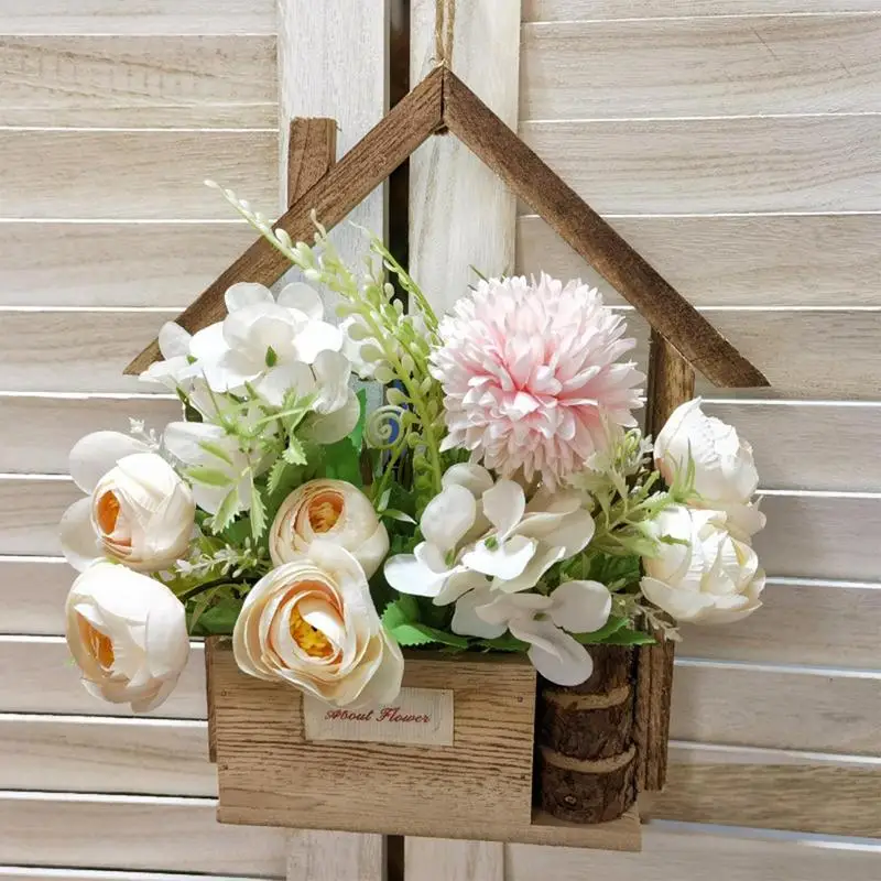 Wall Mounted Wooden Potted Plant Flower Planter Creative Wall Hangable Planter Small Flower Pot Wall Decoration For Home image 2