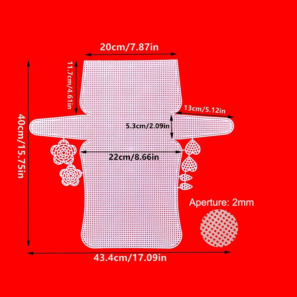 Handbag Accessories Plastic Bag Mesh Grid White Blank Mesh Canvas Bag Sheets Acrylic Yarn Crafting Knit