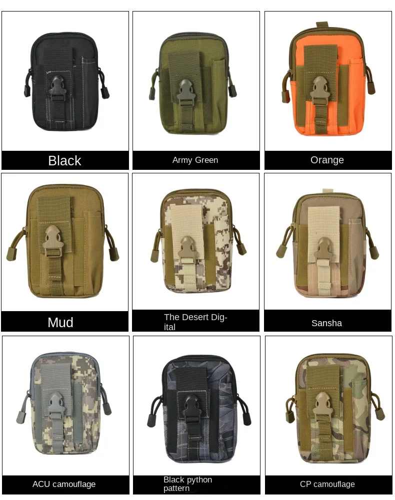 Multifunctionele Tactische Heuptas Outdoor Molle Bag Edc Pack Molle Heren Sport Wandelen Jacht Werkgereedschap Mobiele Telefoon Zakje