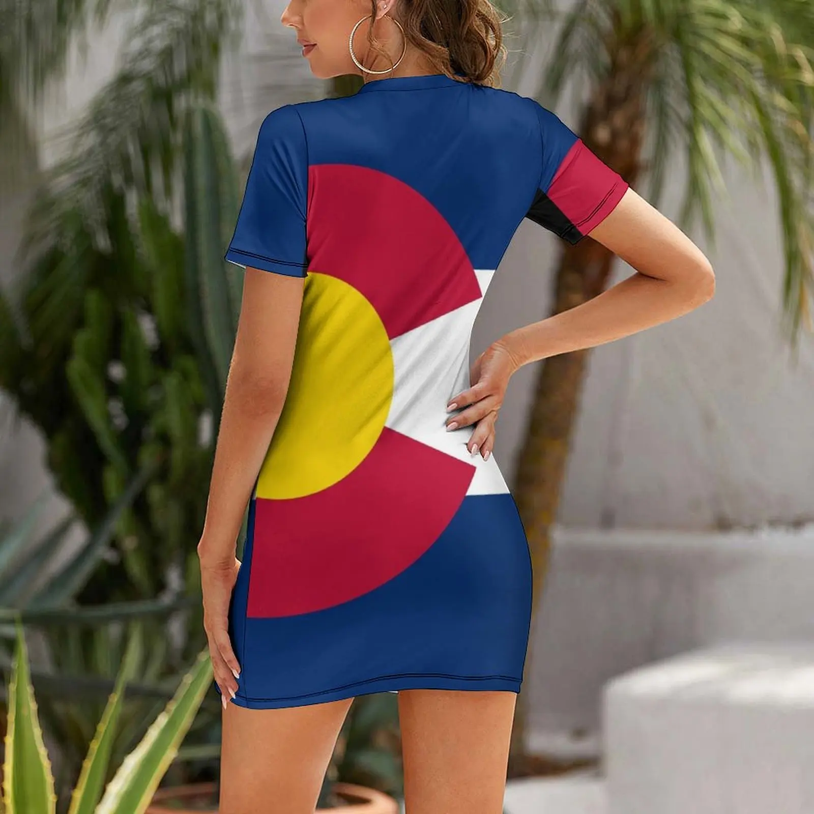 Flag of Colorado Short Sleeved Dress Dress woman women's evening dress 2025 Women's summer long