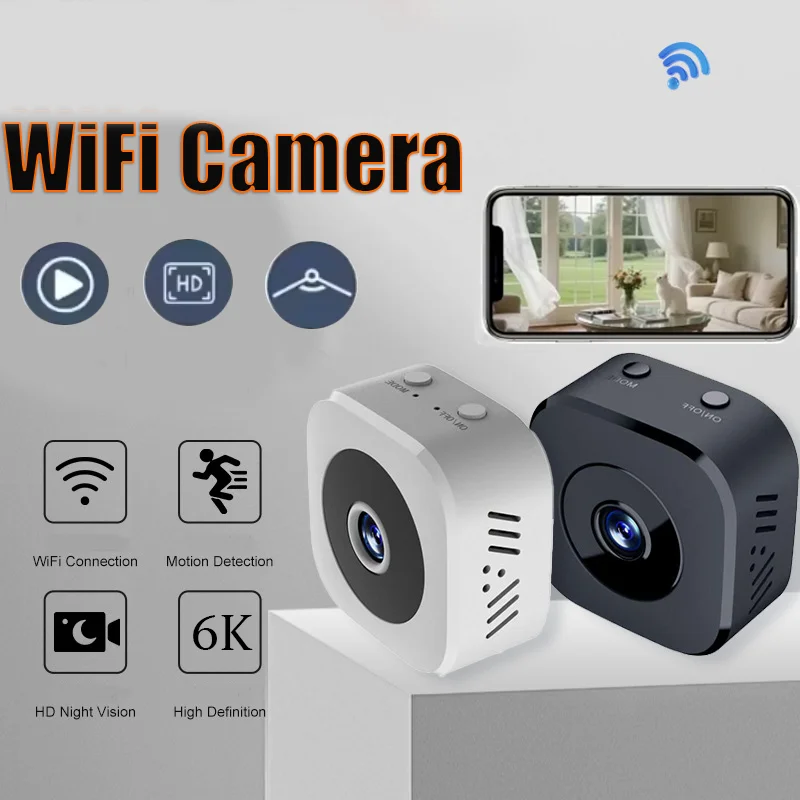 6K HD Mini WiFi Surveillance Security Camera with Two-Way Audio Motion Detection And Infrared Night Vision Cam 2026 New