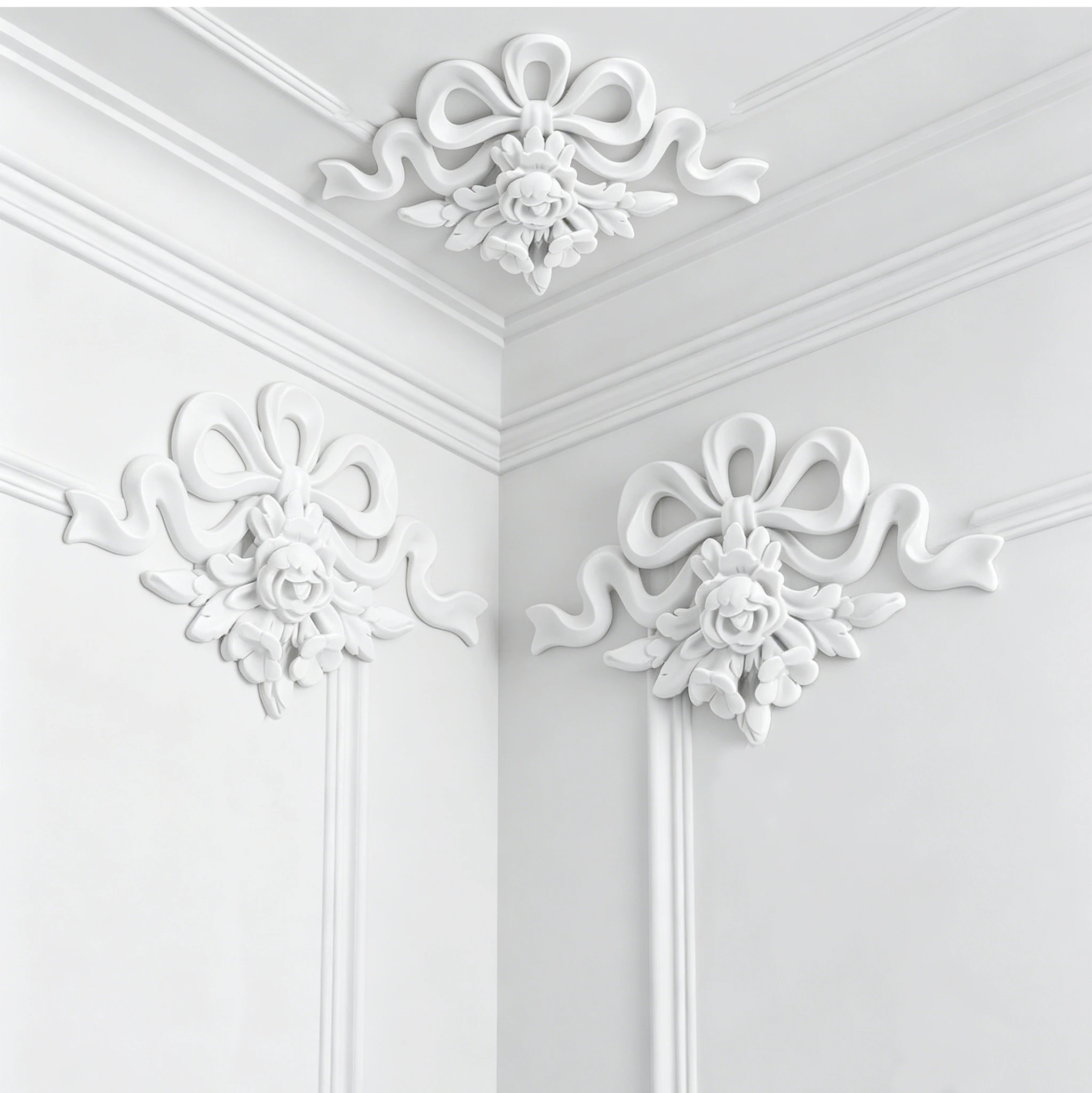 

PU Wall Molding Kit French Style Corner Premade Accent Molding Wainscoting Panel Ceiling Wall Trim Medallion for Ceiling,Cabinet