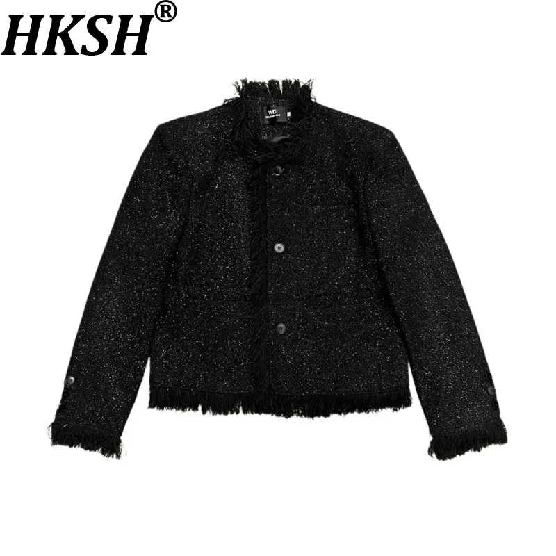 

HKSH Корейская версия Звездное небо с бахромой и потертыми краями, весенне-осенняя новая мужская куртка в стиле панк, свободный повседневный трендовый короткий пиджак HK15216