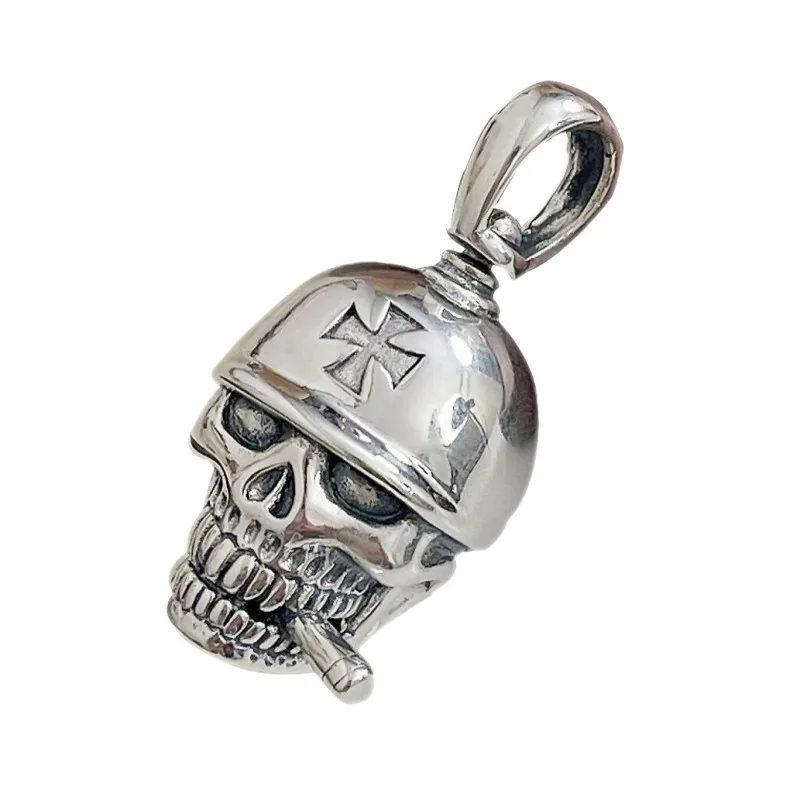 

BOCAI 2022 Real S999 Silver Jewelry Retro Skull Pendant for Women Fashion Punk Style Jewelry for Men and Women Without Chain