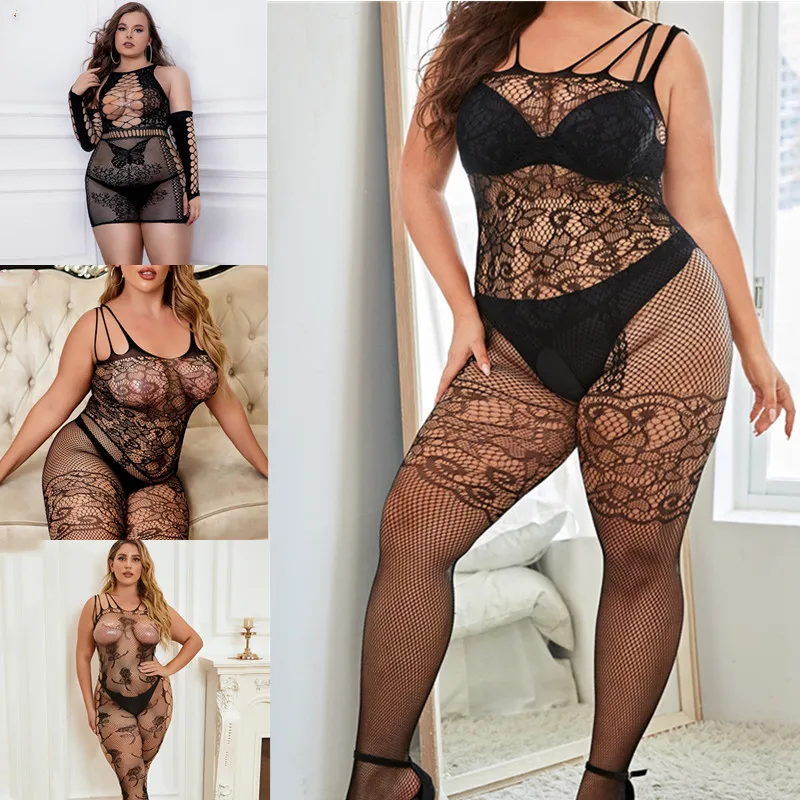 

Sexy xxxxl Plus Size Lingerie Erotic Body Stocking Crotchless Fishnet Teddies Bodysuit Women BodyStockings Underwear Body Suits