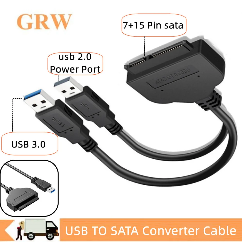 SATA to USB 3.0 Cable USB Adapter Compatible for 2.5" HDD & SSD Hard Drive Reader USB SATA External Hard Drive Converter