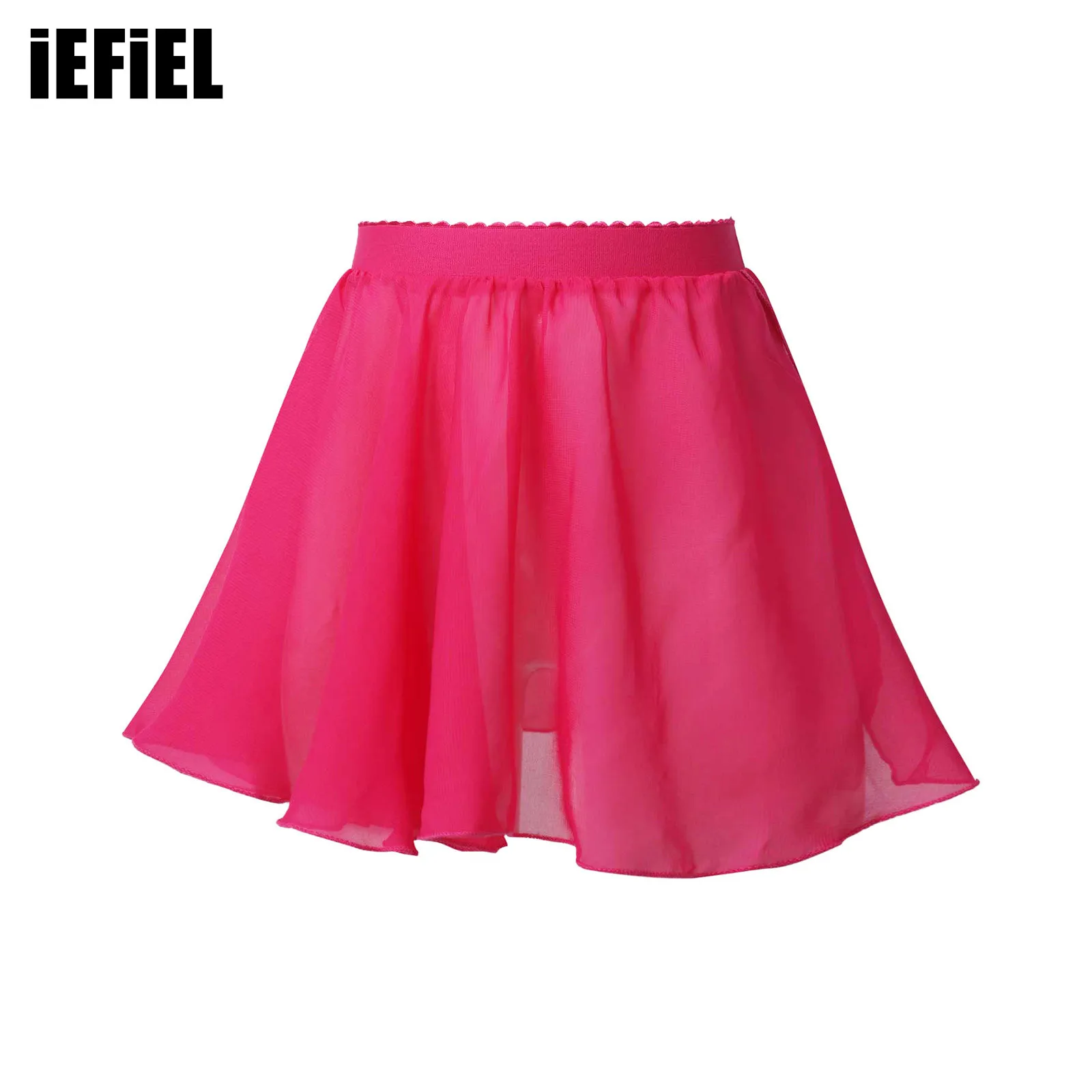 Kids Girls Elastic Waistband Chiffon Veil Skirt Solid Color Stylish Clothing for Dancing Wear Everyday Wear