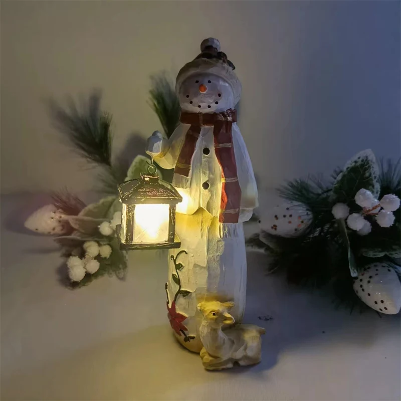 Halloween Independence Stand Christmas Resin Crafts Snowman Ornaments Will Glow Garden Scenes Set Patio Decorations