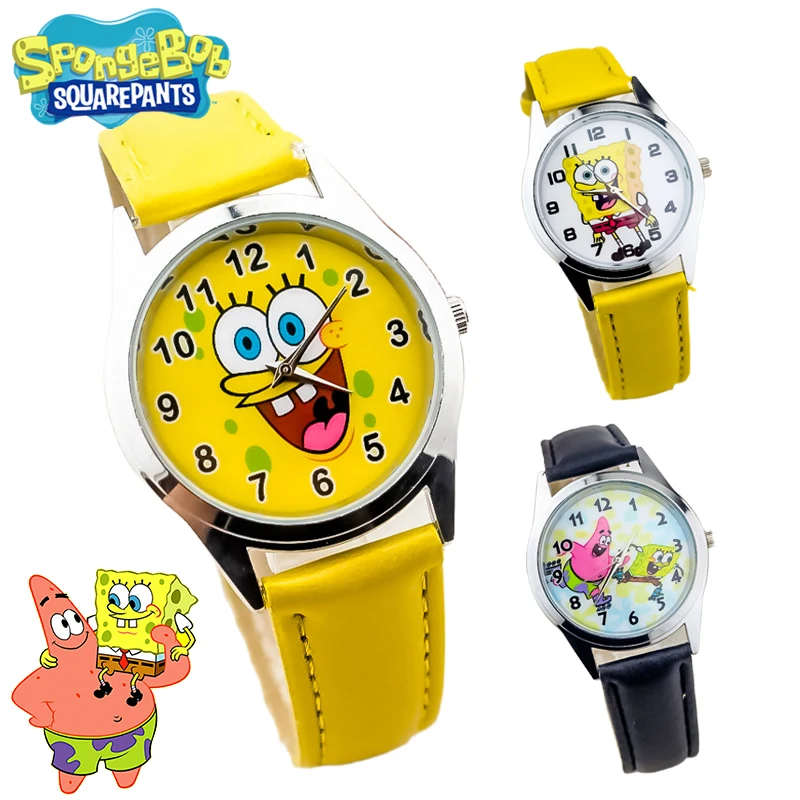 Cartoon SpongeBob Children's Quartz Wristwatches Patrick Star Anime Watches Cute Kids Electronic Wristwatch Toys Watch Gifts