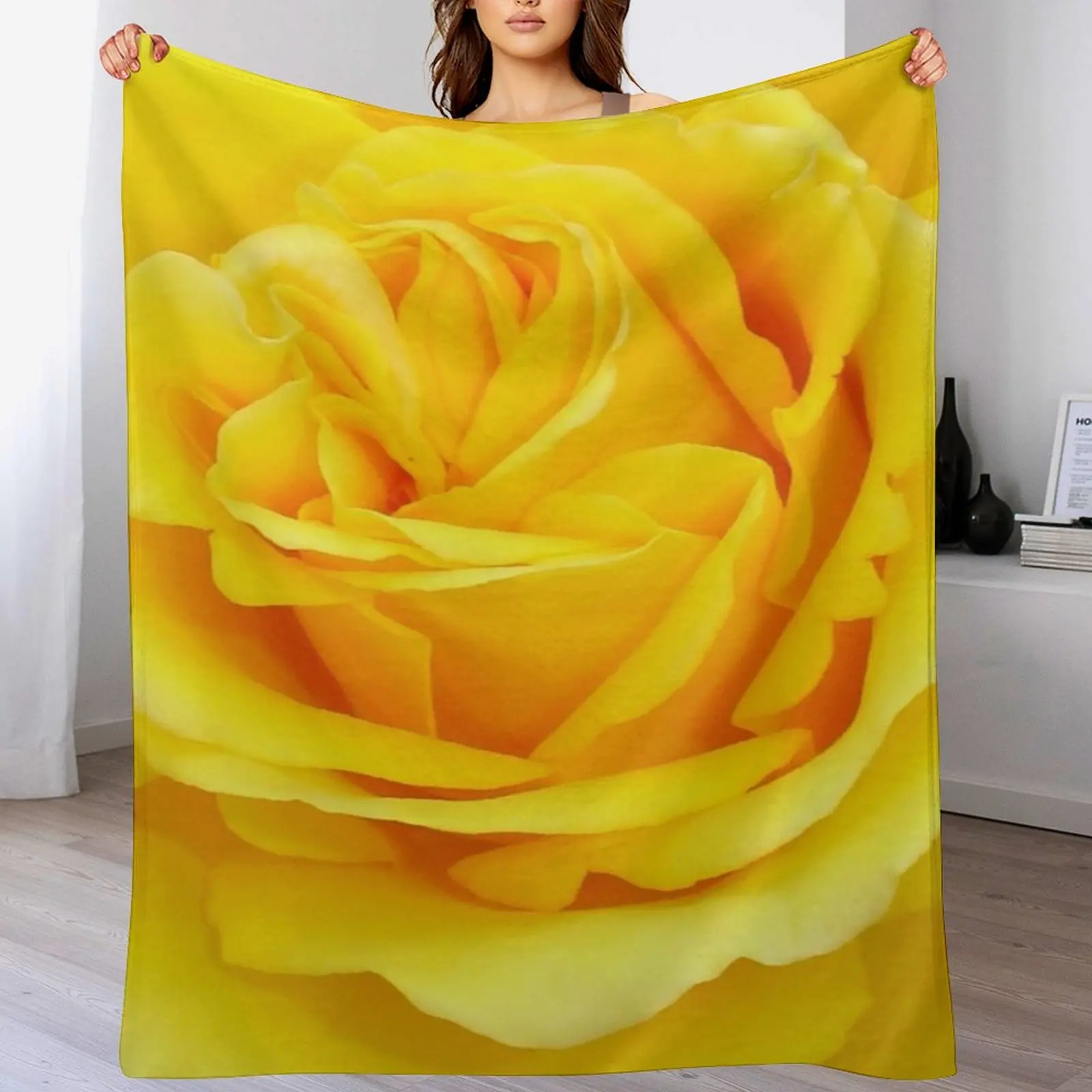 Beautiful Yellow Rose Closeup Photograph Throw Blanket bed plaid Summer Blankets Sofas Of Decoration for babies Blankets