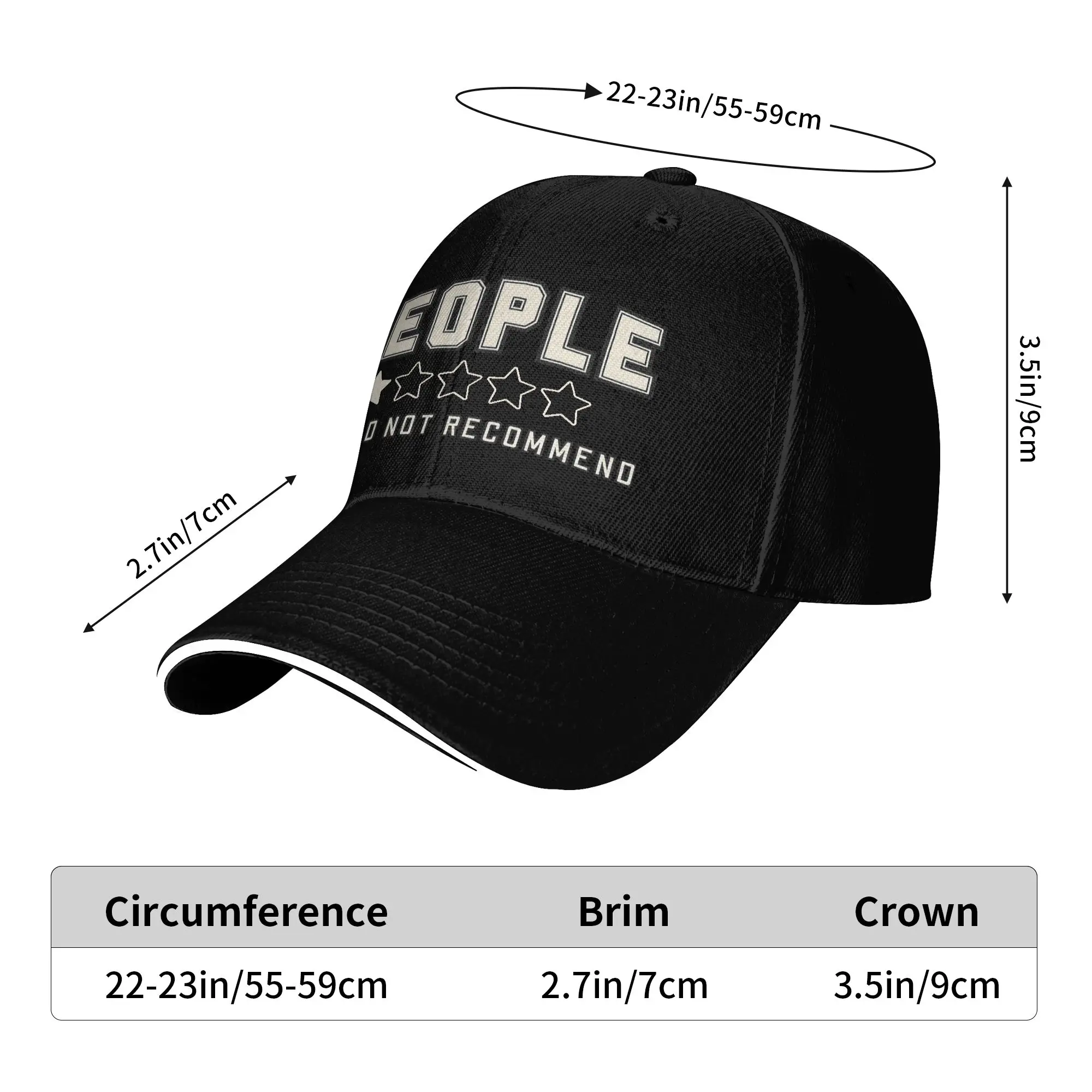 Summer Casual Baseball Cap People One Star Rating Would Not Recommend Funny Introverts Tennis Trucker Hat Retro Snapback Cap