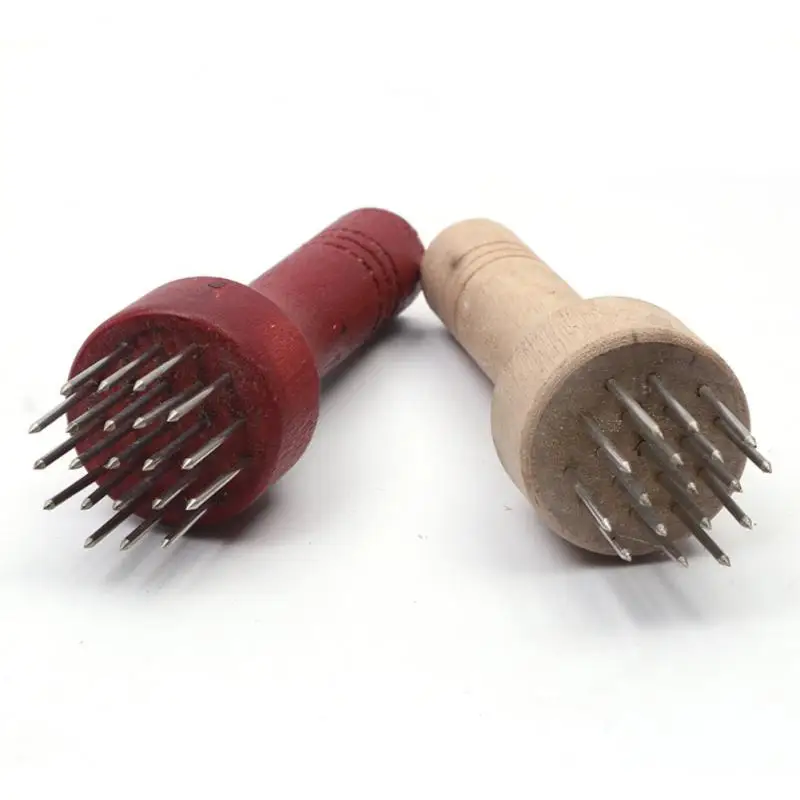 Stainless Steel Meat Needles Pounders With Wooden Handle Profession Meat Tenderizer Needle For Beef Tender Steak Kitchen Tools