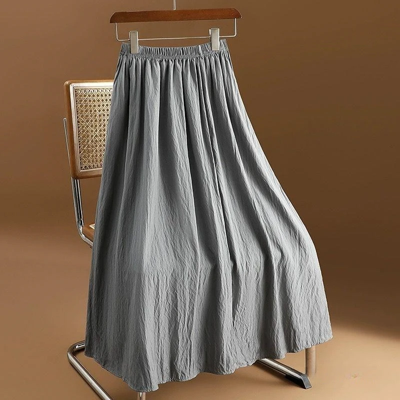 Half length skirt, children's summer new high waist slimming A-line umbrella skirt, small stature Zen inspired Yamamoto skirt