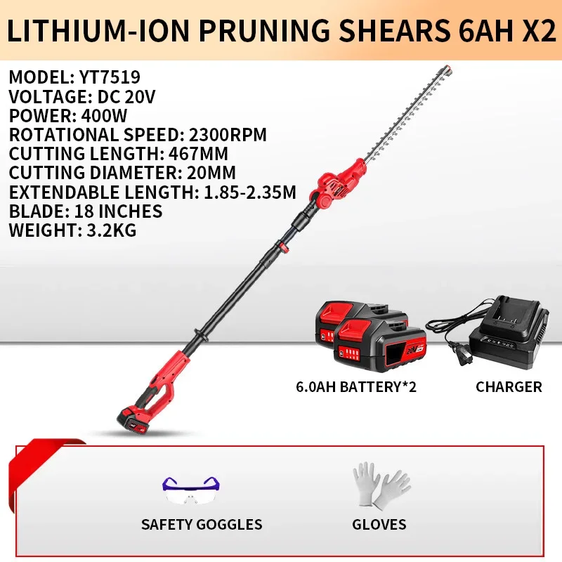 New Lithium-Ion Battery-Powered High-Reach Pruning Shears, High-Power Handheld Garden and Horticultural Pruning Shears - view 5
