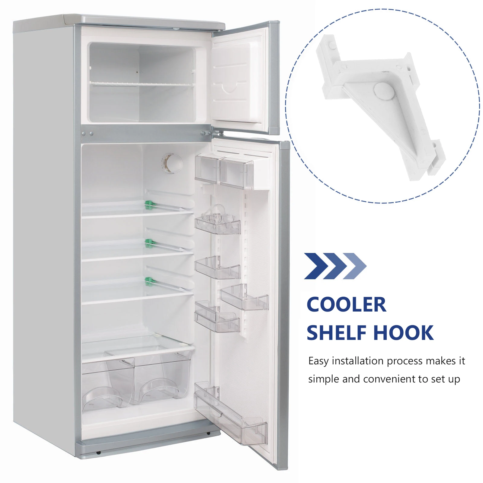 

10pcs Plastic Snap Hook Adjustable Freezer Shelf Clips Hooks Cooler Shelves Refrigerator Storage Organization Accessories