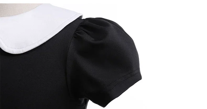 Girls Wednesday Addams Cosplay Costume Addams Black Dress Outfit Costumes Cosplay Party Full Set