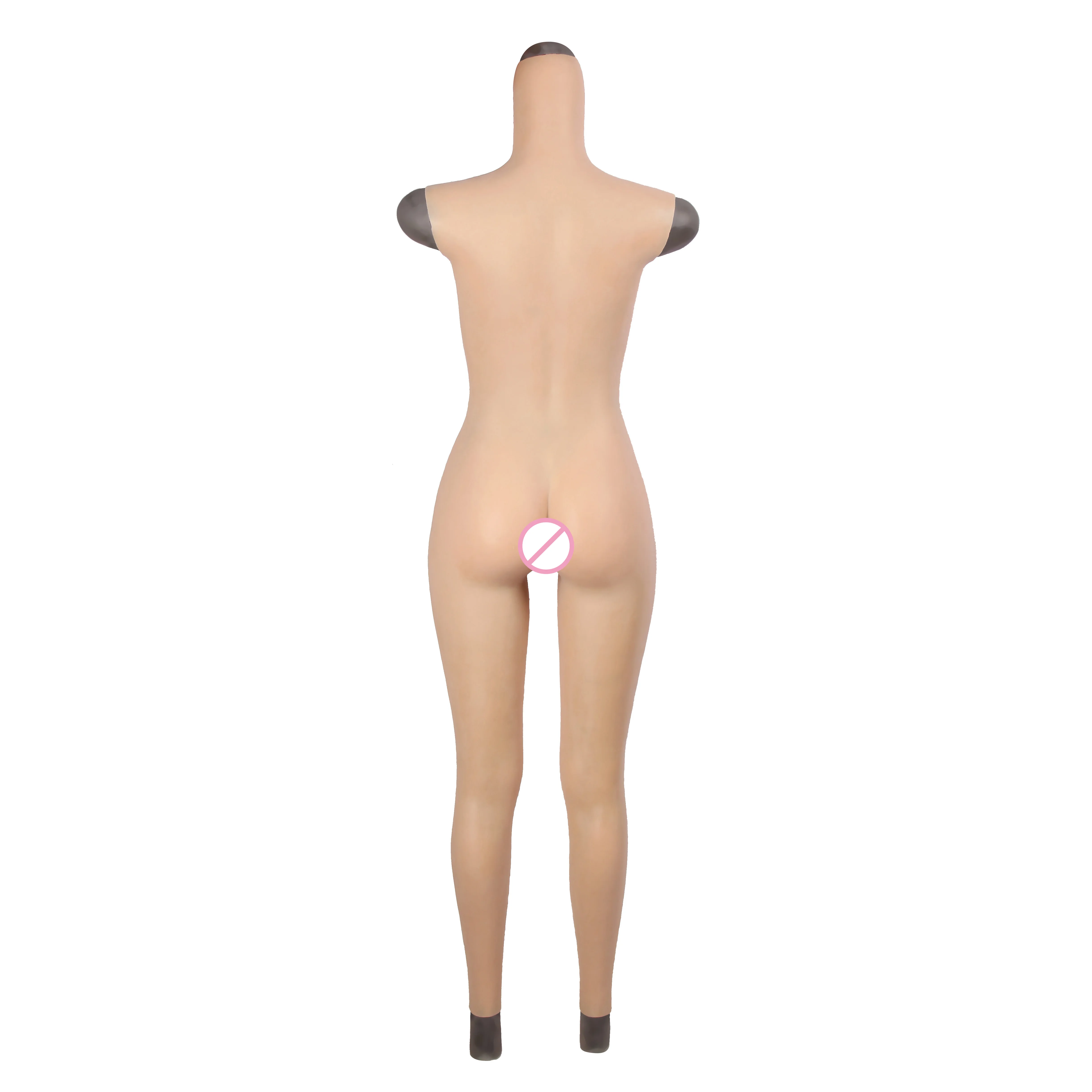 Tgirl D Cup Bodysuit with Fake Vagina Silicone Ankle-length Pants Artificial Fake Boobs for Dragqueen Crossdresser Cosplay