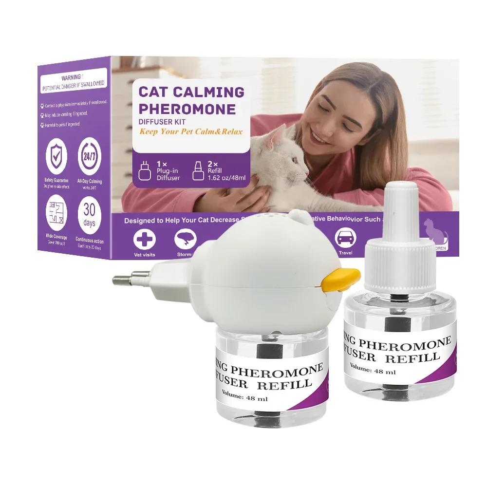Líquido calefactor eléctrico antiestrés para gatos, líquido calefactor eléctrico con feromonas calmantes para gatos, entrenamiento para ir al baño para gatos