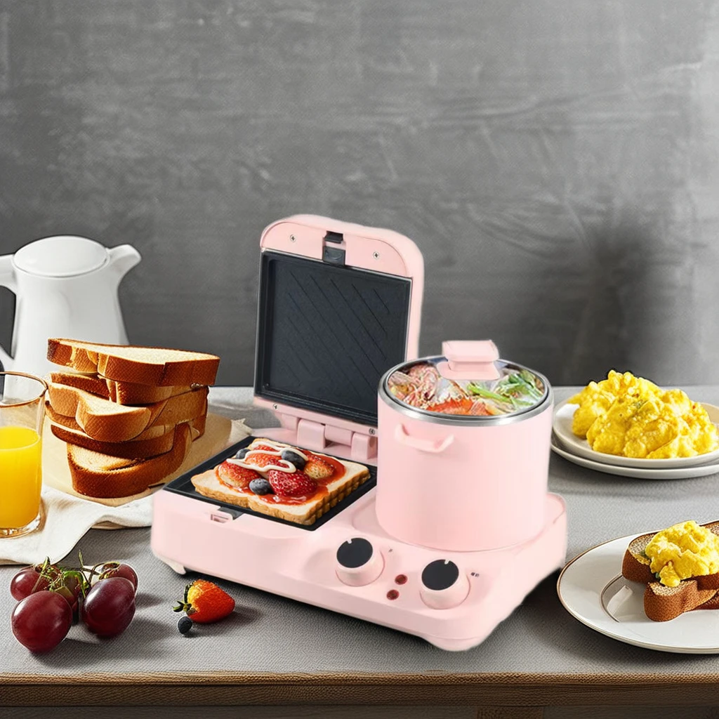 Многофункциональная электрическая машина для приготовления завтрака 3-в-1, тостер, духовка с пластиковым корпусом, предметы первой необходимости для завтрака 3-в-1