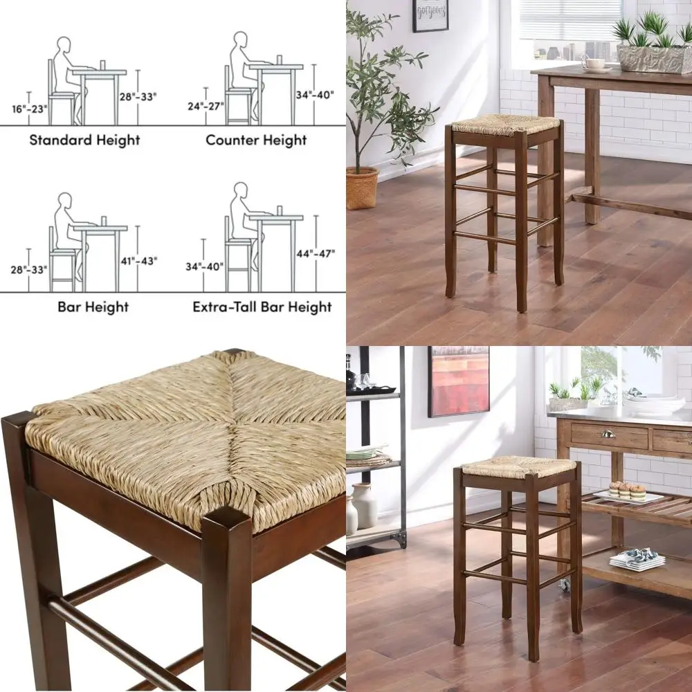 

Elegant Backless Bar Stool in Rich Espresso Finish taburete мебель для сада и дачи стул деревянный taburete كراسي